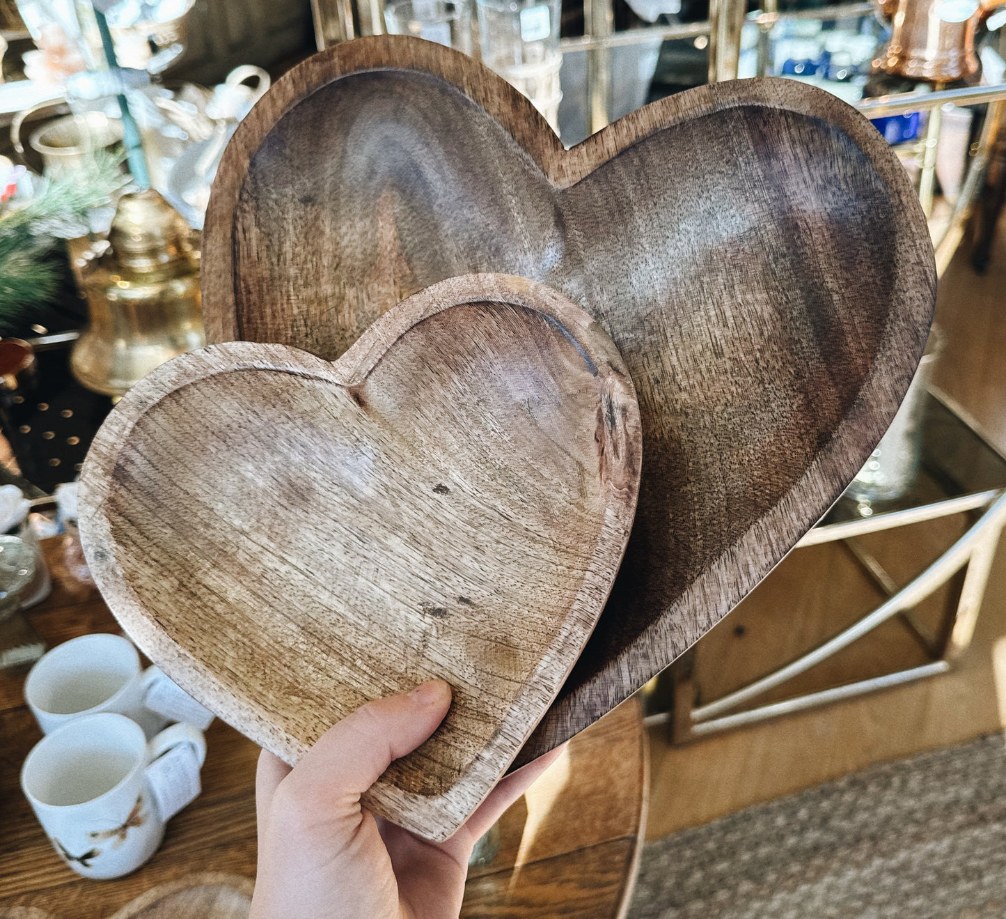 Wooden Heart Bowls