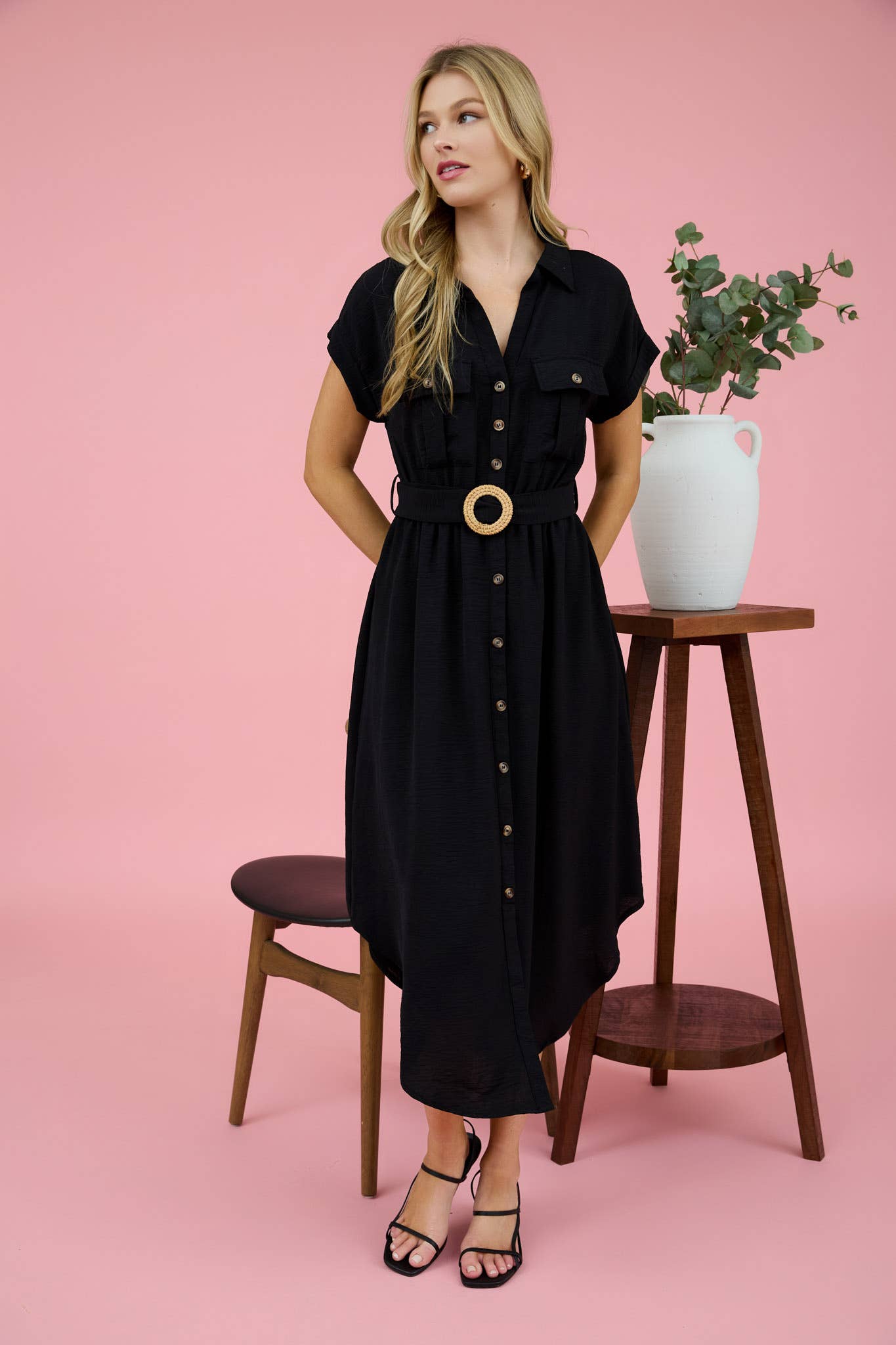Britt Button Down Flow Dress