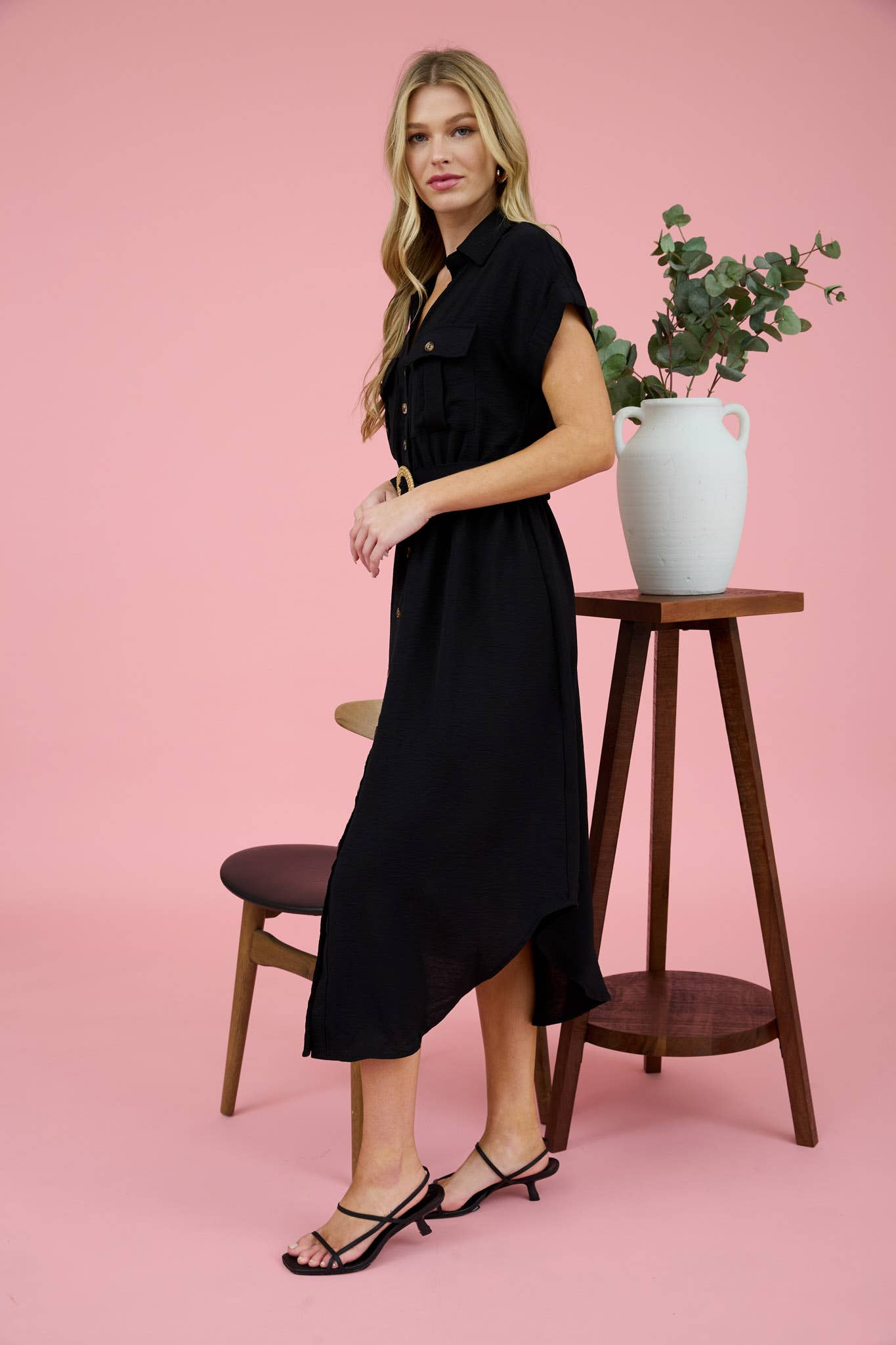 Britt Button Down Flow Dress