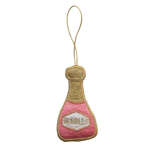 Fabric Champaign Bottle Ornament