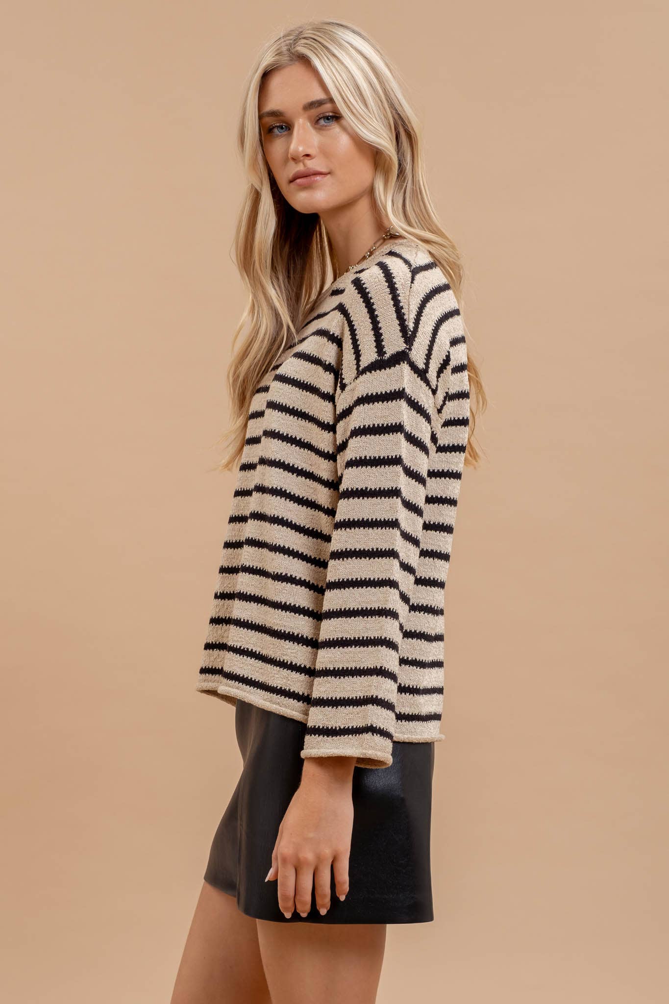 Stripe Boat Neck Sweater