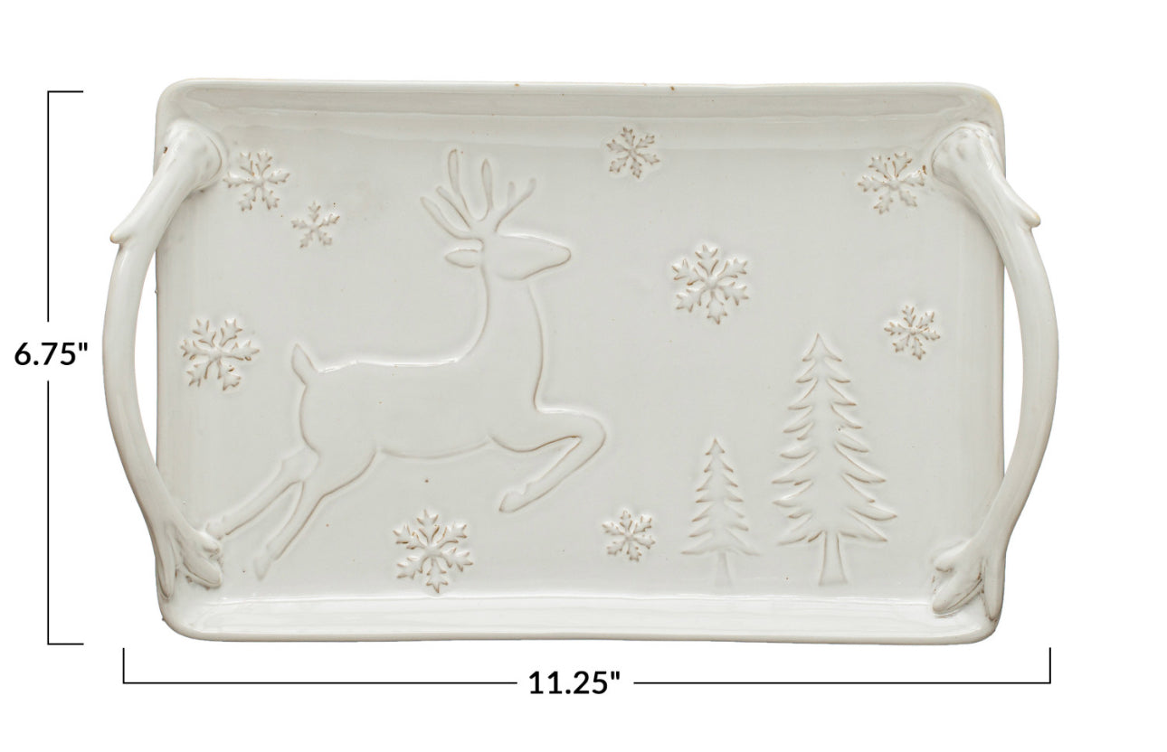 Winter Scene Cream Tray